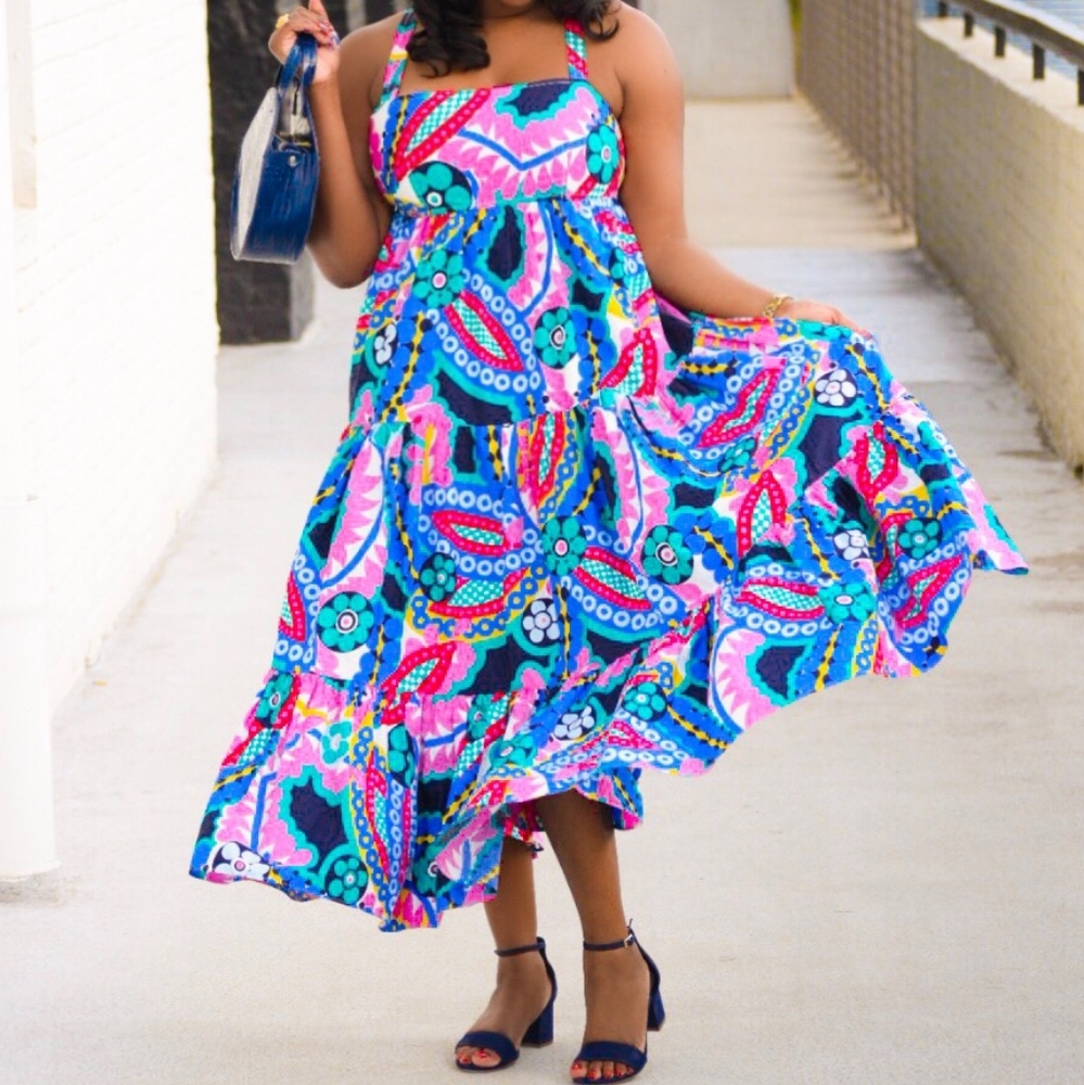 $40 J.Crew Maxi Dress Ratti Kaleidoscope Floral With Pockets Spring Summer NWT - Picture 2 of 11